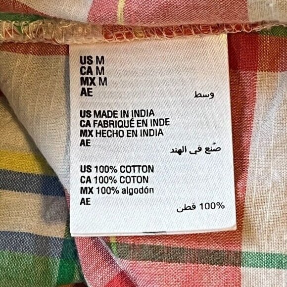 Style & Co Button Up Shirt Long Sleeve Plaid Lightweight Cotton Preppy Spring M - Picture 5 of 6